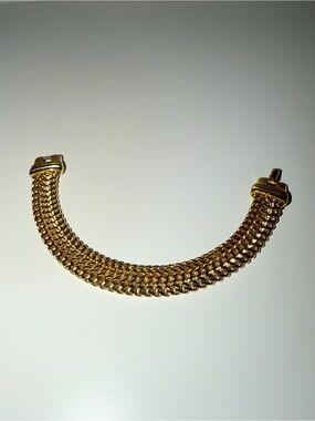 Vtg Signed Monet Gold-Tone Multi-Row Chain Bracelet